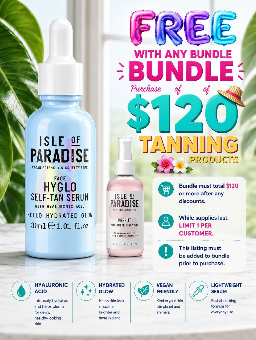 Isle of Paradise HyGlo Plumping Face Self-Tan Serum With Hyaluronic Acid